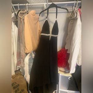 Black halter diamond dress, never worn!! Tags with it!